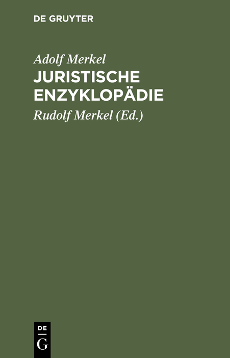 Juristische Enzyklop&auml;die - Adolf Merkel