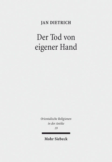 Der Tod von eigener Hand -  Jan Dietrich