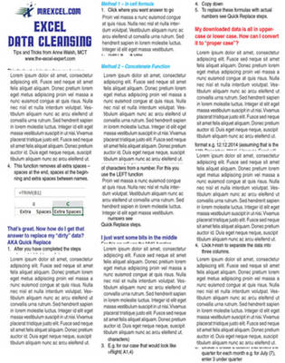 Excel Data Cleansing Tip Card - Anne Walsh