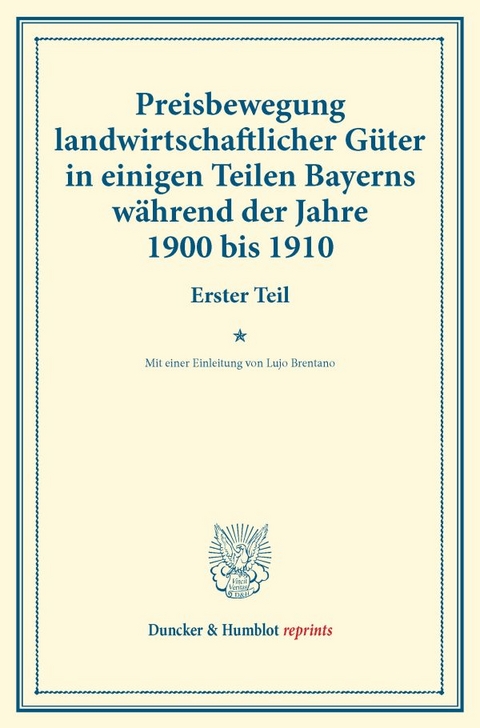 Preisbewegung landwirtschaftlicher G&uuml;ter in einigen Teilen Bayerns w&auml;hrend der Jahre 1900 bis 1910.