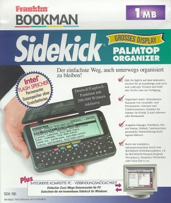 Franklin SDK-765 Bookman, Sidekick 1 MB Palmtop Organizer, m. großem Display