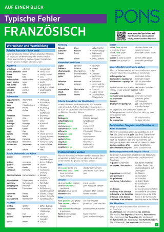 PONS Typische Fehler auf einen Blick Französisch