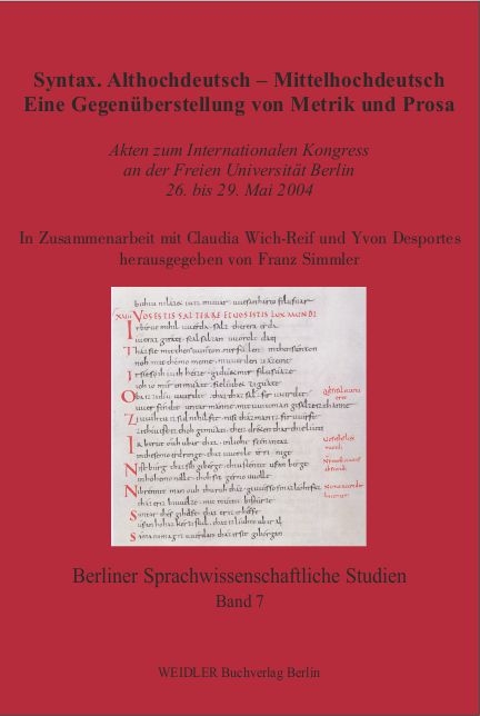 Syntax. Althochdeutsch &ndash; Mittelhochdeutsch - 