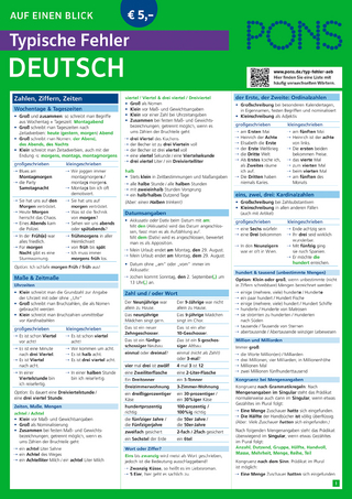 PONS Typische Fehler auf einen Blick Deutsch