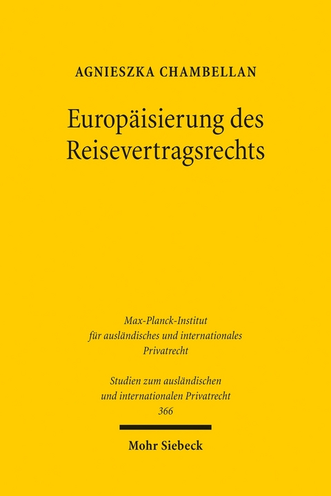 Europäisierung des Reisevertragsrechts -  Agnieszka Chambellan