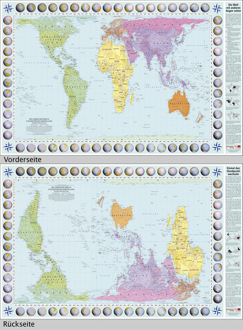 Fl&auml;chentreue Weltkarte in Peters-Projektion
