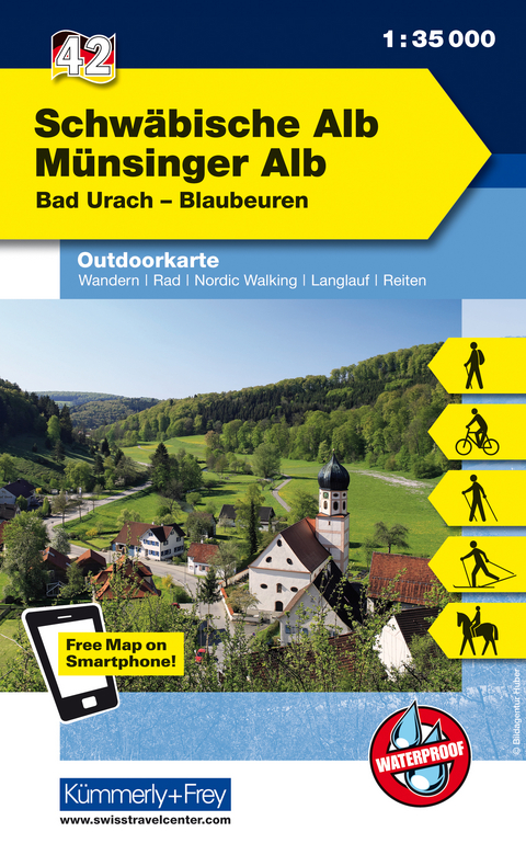 Schw&auml;bische Alb - M&uuml;nsinger Alb Nr. 42 Outdoorkarte Deutschland 1:35 000