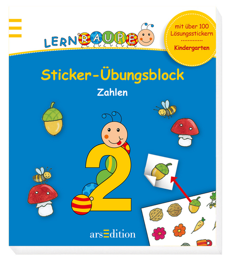 Lernraupe - Sticker-&Uuml;bungsblock Zahlen