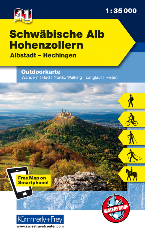 Schw&auml;bische Alb-Hohenzollern-Albstadt-Hechingen, Nr. 41 Outdoorkarte Deutschland 1:35 000
