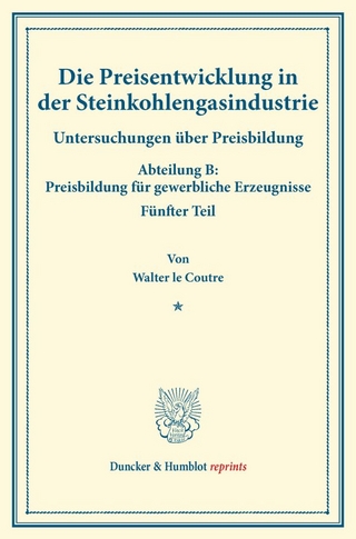 Die Preisentwicklung in der Steinkohlengasindustrie.
