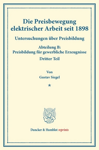 Die Preisbewegung elektrischer Arbeit seit 1898.