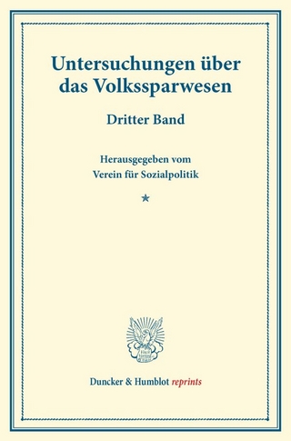 Untersuchungen über das Volkssparwesen.