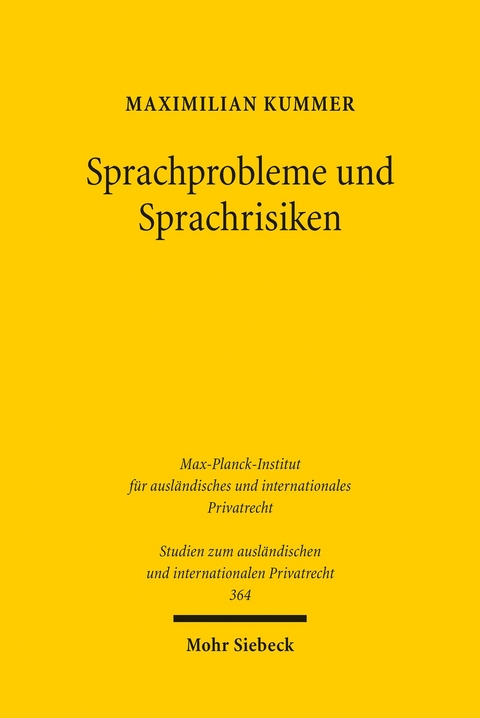 Sprachprobleme und Sprachrisiken -  Maximilian Kummer