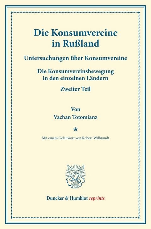 Die Konsumvereine in Ru&szlig;land. - Vachan Totomianz