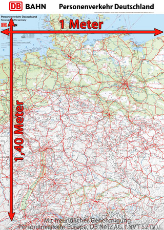 Deutsche Bahn / DB Netz: Offizielle Eisenbahn Personenverkehrskarte Deutschland 2015 im XXL Format.