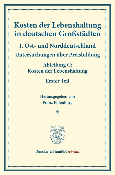 Kosten der Lebenshaltung in deutschen Gro&szlig;st&auml;dten. - 