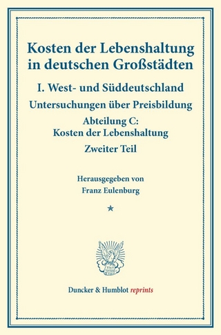 Kosten der Lebenshaltung in deutschen Großstädten.