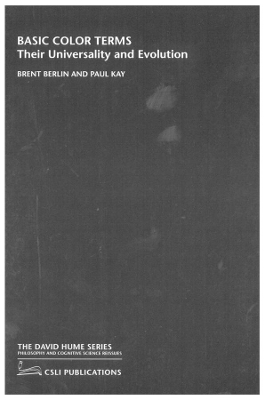 Basic Color Terms - Brent Berlin, Paul Kay