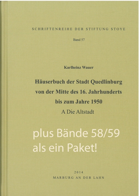 3 Bde. H&auml;userbuch der Stadt Quedlinburg von der Mitte des 16. Jahrhunderts bis zum Jahre 1950 - Karlheinz Wauer