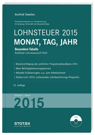 Tabelle, Lohnsteuer 2015 Monat, Tag, Jahr