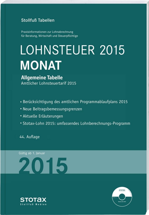 Tabelle, Lohnsteuer 2015 Monat