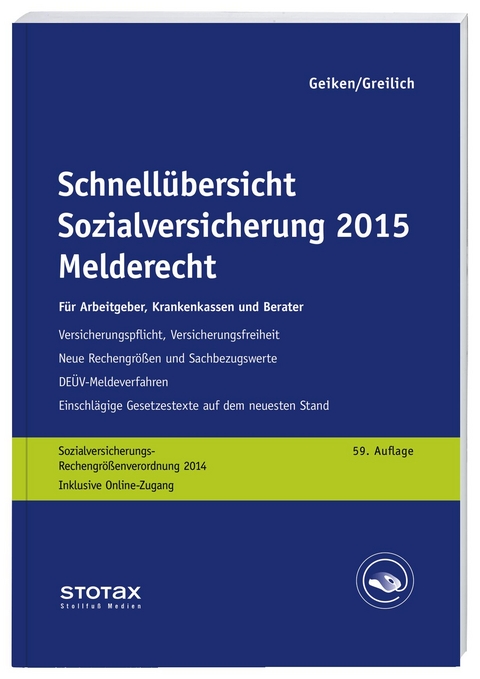 Schnell&uuml;bersicht Sozialversicherung 2015 Melderecht - Manfred Geiken
