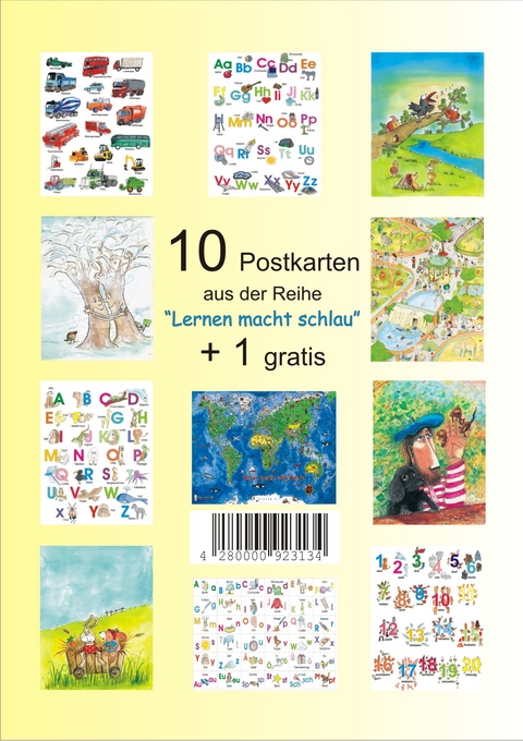 10 Postkarten aus der Reihe "Lernen macht schlau"