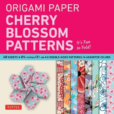 Origami Paper- Cherry Blossom Patterns Large 8 1/4" 48 sh - 