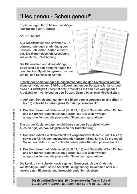 Kopiervorlagen "Lies genau &ndash; Schau genau" - 