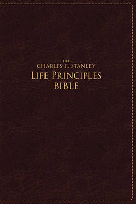 NASB, The Charles F. Stanley Life Principles Bible, Large Print, Leathersoft, Burgundy