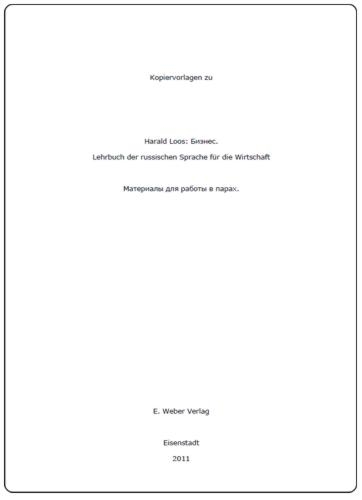 Unterrichtsmaterialien zum Russisch-Lehrbuch Business - Harald Loos