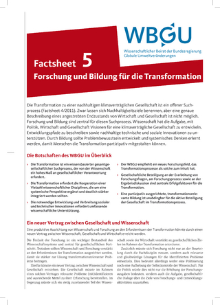Forschung und Bildung für die Transformation