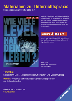 Materialien zur Unterrichtspraxis - Werner F&auml;rber: Wie viele Level hat dein Leben? - 