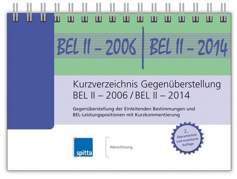 Kurzverzeichnis Gegen&uuml;berstellung BEL II &ndash; 2006 / BEL II &ndash; 2014 - Uwe Koch