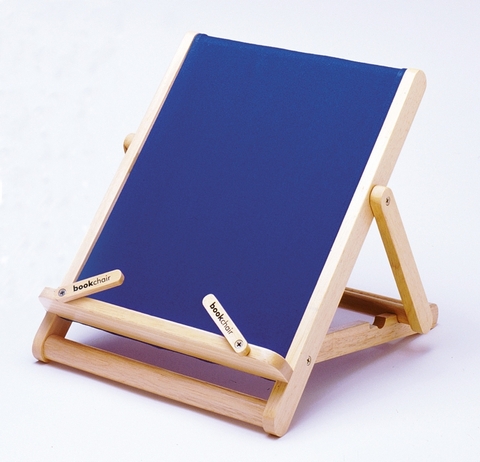 Bookchair Deckchair Large Blue (Wooden Bookholder) - 