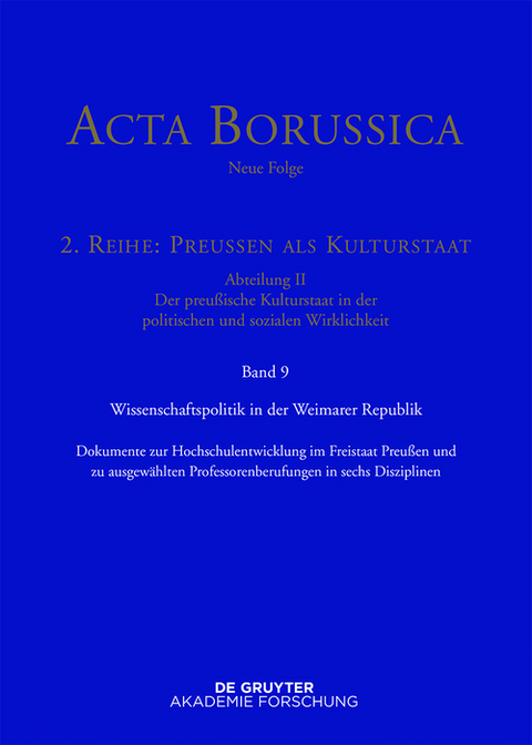 Wissenschaftspolitik in der Weimarer Republik - 