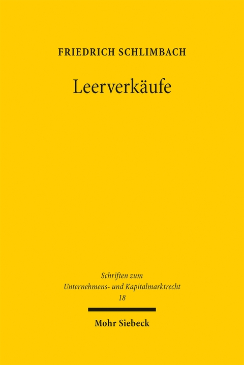 Leerverk&auml;ufe - Friedrich Schlimbach