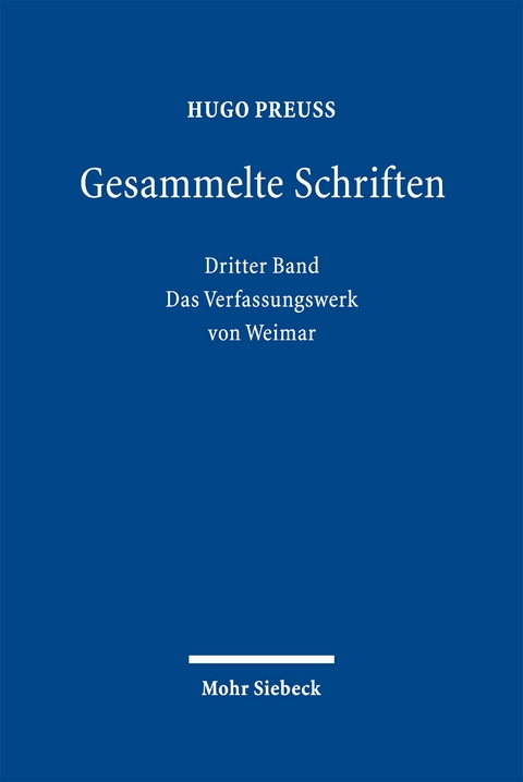 Gesammelte Schriften - Hugo Preu&szlig;