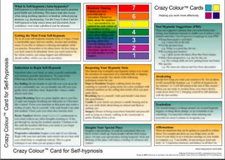 Crazy Colour Quick Reference Card for Self-hypnosis