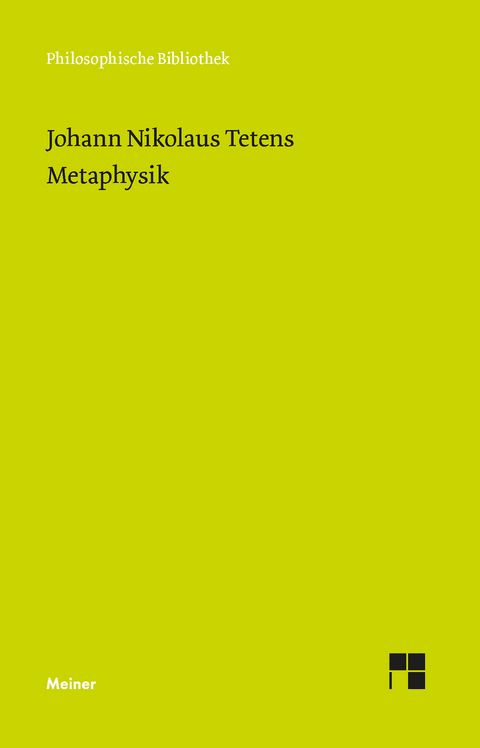 Metaphysik - Johann Nikolaus Tetens