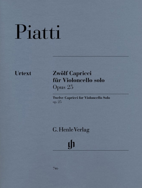 Alfredo Piatti - 12 Capricci op. 25 f&uuml;r Violoncello solo - 