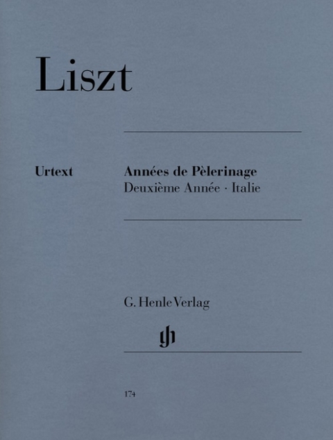 Liszt, Franz - Ann&eacute;es de p&egrave;lerinage, Deuxi&egrave;me Ann&eacute;e &ndash; Italie - 