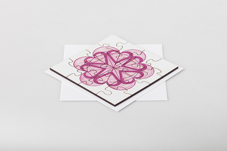 Herzgeometrie Holz-Puzzle (mit Klappkarte und Kuvert)