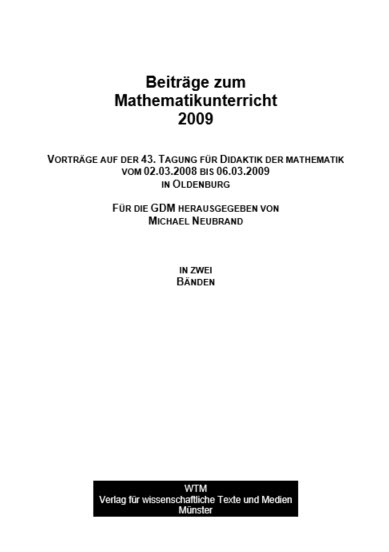 Vortr&auml;ge auf der 43. Tagung f&uuml;r Didaktik der Mathematik vom 2.3.2009 bis zum 6.3.2009 in Oldenburg - 