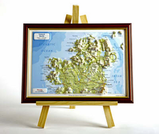 Ireland North Raised Relief Map