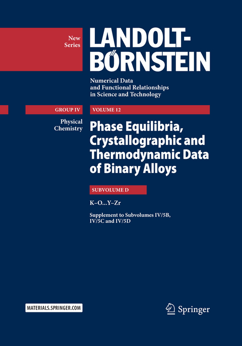 Phase Equilibria, Crystallographic and Thermodynamic Data of Binary Alloys - Felicitas Predel