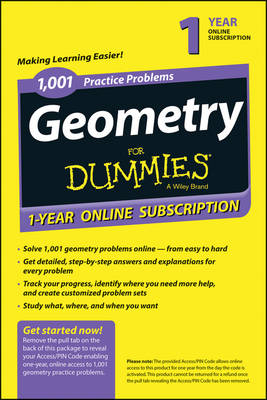 1,001 Geometry Practice Problems for Dummies Access Code Card (1-Year Subscription)