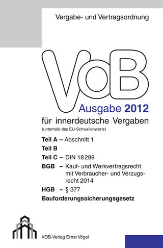 VOB Fassung 2012 für innerdeutsche Vergaben