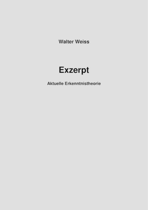 Exzerpt - Walter Weiss