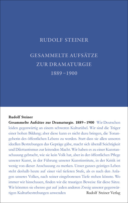 Gesammelte Aufs&auml;tze zur Dramaturgie 1889-1900 - Rudolf Steiner